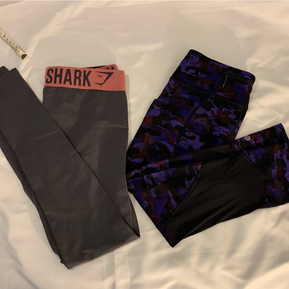 Lululemon Gymshark Bundle Lot Grey Purple Leggings 6 Small